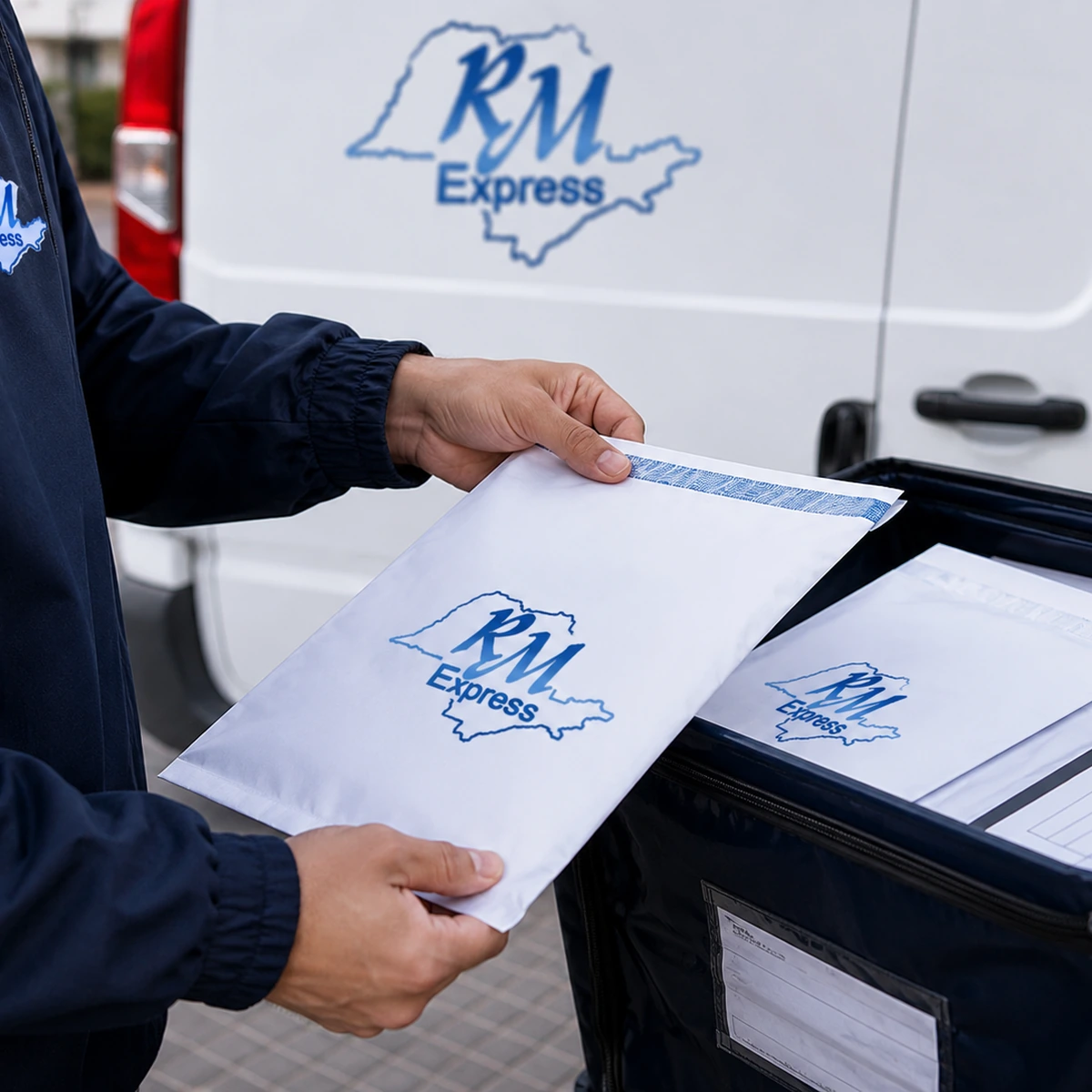 Profissional da RM Express acompanhando a operação